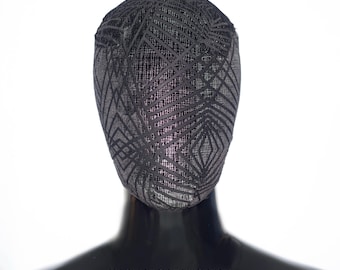 Black Maze V.1 - Lace Haute Couture Mask with a Black Geometric Design