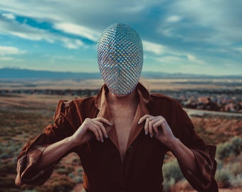 Swarovski Crystal Face Mask: Haute Couture Masquerade Mask
