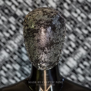 Solid Silver - A Custom Haute Couture Metallic Mask with Silver Abstract Design Face Mask