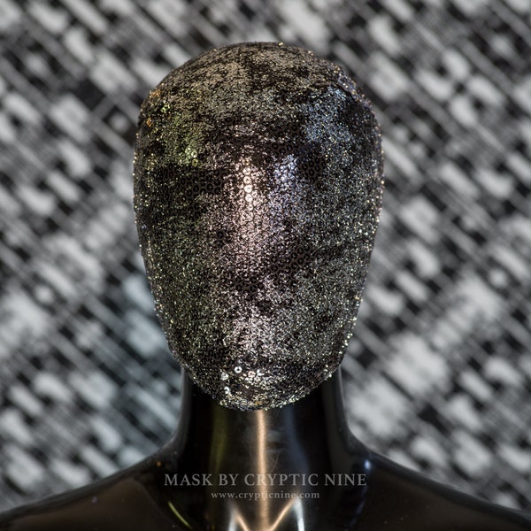 Solid Silver - A Custom Haute Couture Metallic Mask with Silver Abstract Design Face Mask