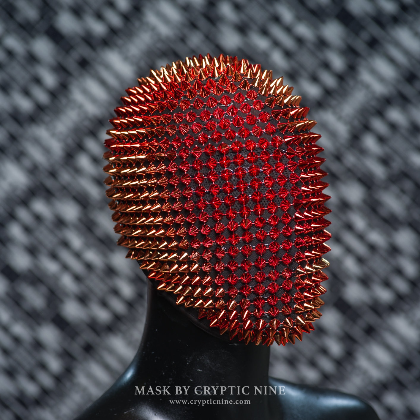 Red Buff Mask Red Fury - A Full Coverage Handcrafted Haute Couture Red Spike Mask - Etsy