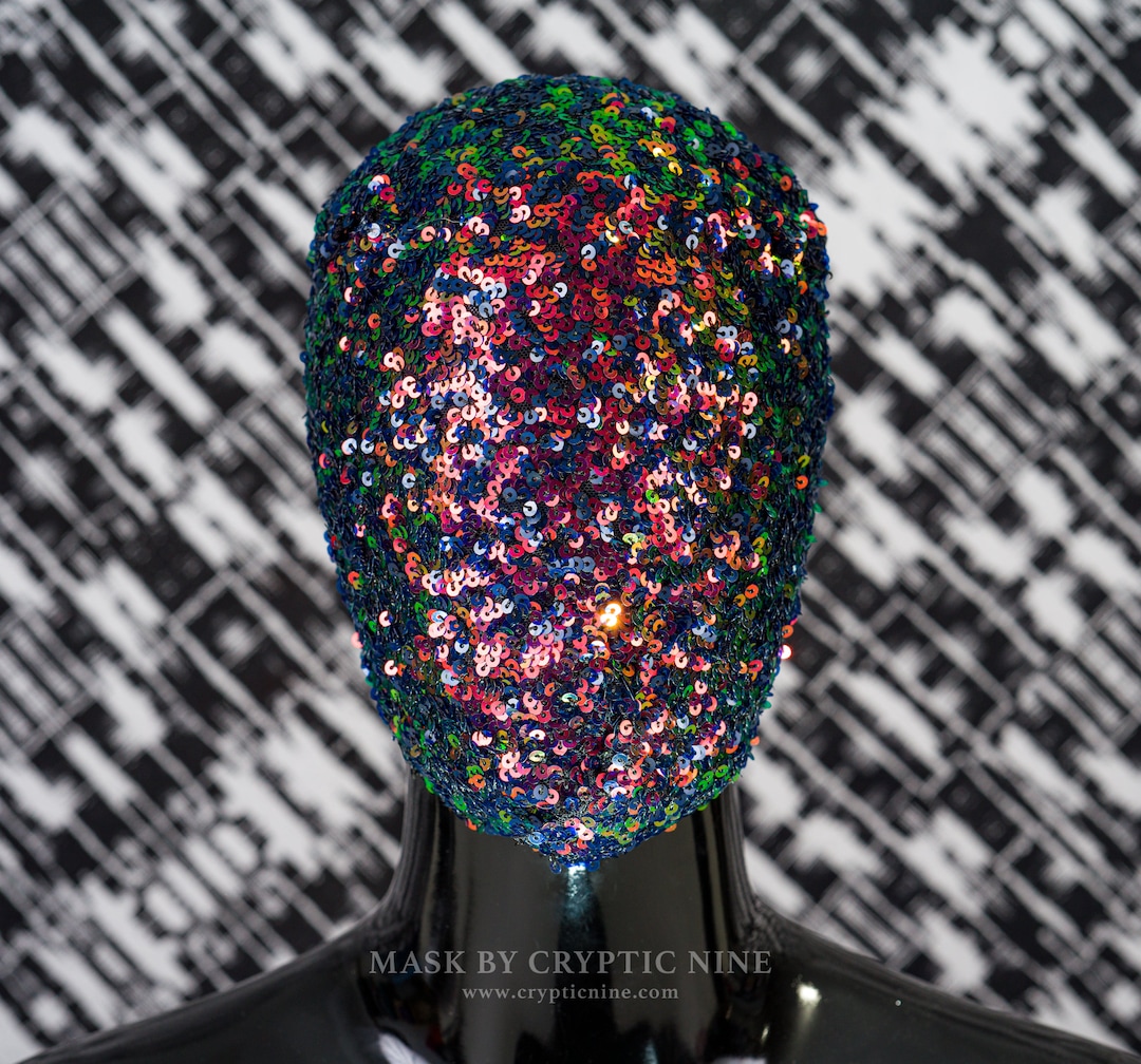 Lace Haute Couture Mask With Multi Colorful Sequins Mask Design - V.6 ...