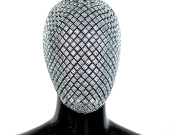 Diamond Trail Silver V.2 -  A Custom Haute Couture Mask from our Maze Runner Collection