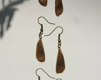 Moth wing earrings.