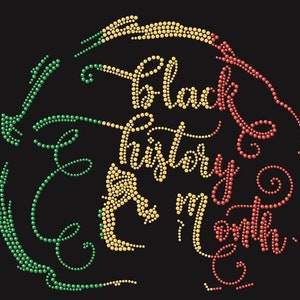 Black History Month Bling Rhinestone Embellished T-Shirt