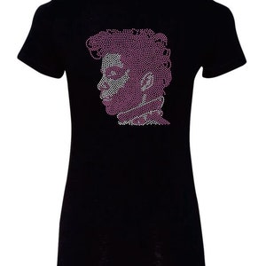 Prince Commemorative Bling Embellished Rhinestone T-shirt