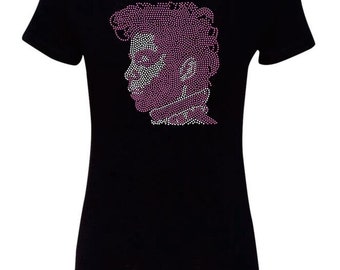 Camiseta Prince Conmemorative Bling adornada con diamantes de imitación