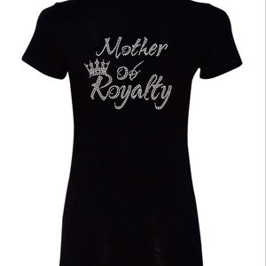 Mutter der Könige Bling Strass verschönert Junior Fit T-Shirt