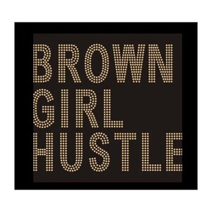 Brown Girl Hustle Bling Rhinestone Embellished T-Shirt