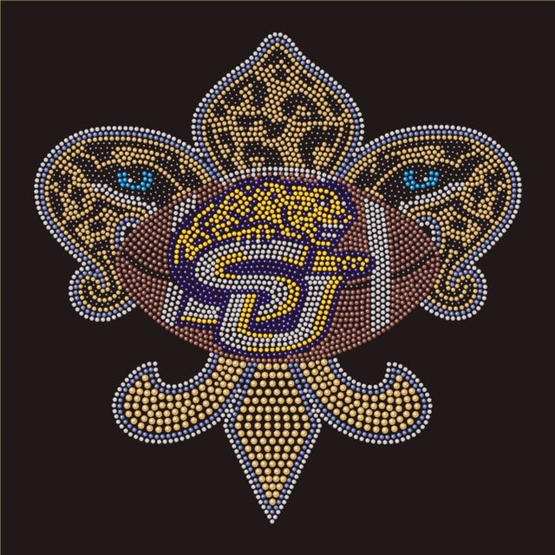 Southern University su Fleur De Lis Rhinestone Embellished Bling T