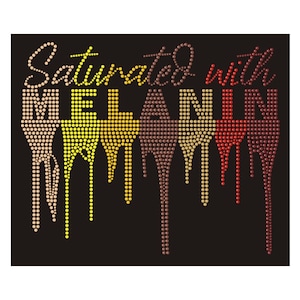 Saturated With Melanin Rhinestone Embellished Bling T-Shirt