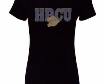 Camiseta con adornos de diamantes de imitación de los Jags de la Universidad del Sur inspirada en la SU HBCU