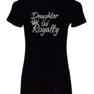 Tochter von Royalty Bling Strass verschönert Junior Fit T-Shirt
