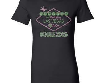 Bienvenido a Las Vegas, también conocida como Boule 2026, camiseta con pedrería brillante.