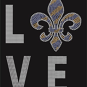 Southern University Inspired LOVE SU Jags Fleur de Lis Rhinestone Embellished T-Shirt