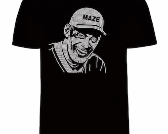 Camiseta conmemorativa con adornos brillantes y diamantes de imitación de Frankie Beverly y Maze