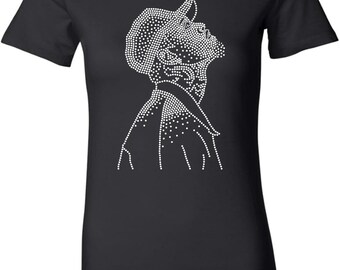 Camiseta conmemorativa de Chris Brown con adornos de diamantes de imitación