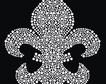 New Orleans Silver Fleur de Lis Rhinestone Embellished T-Shirt