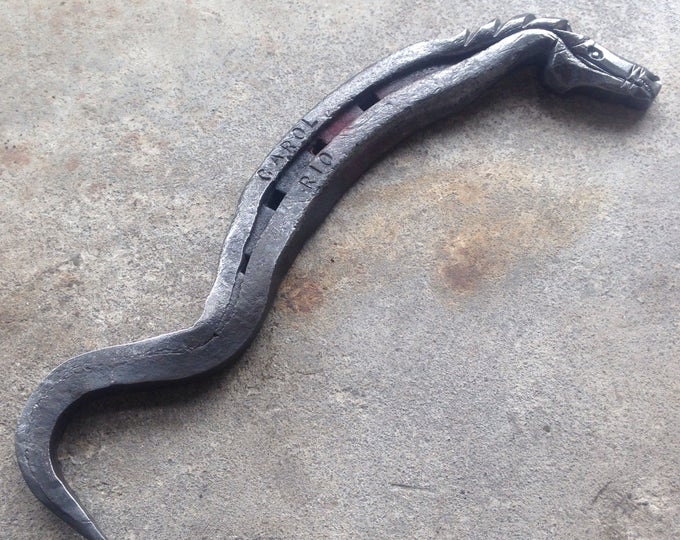 Horseshoe Horse Head Hoof Pick, Blacksmith Made From Recycled Horse
