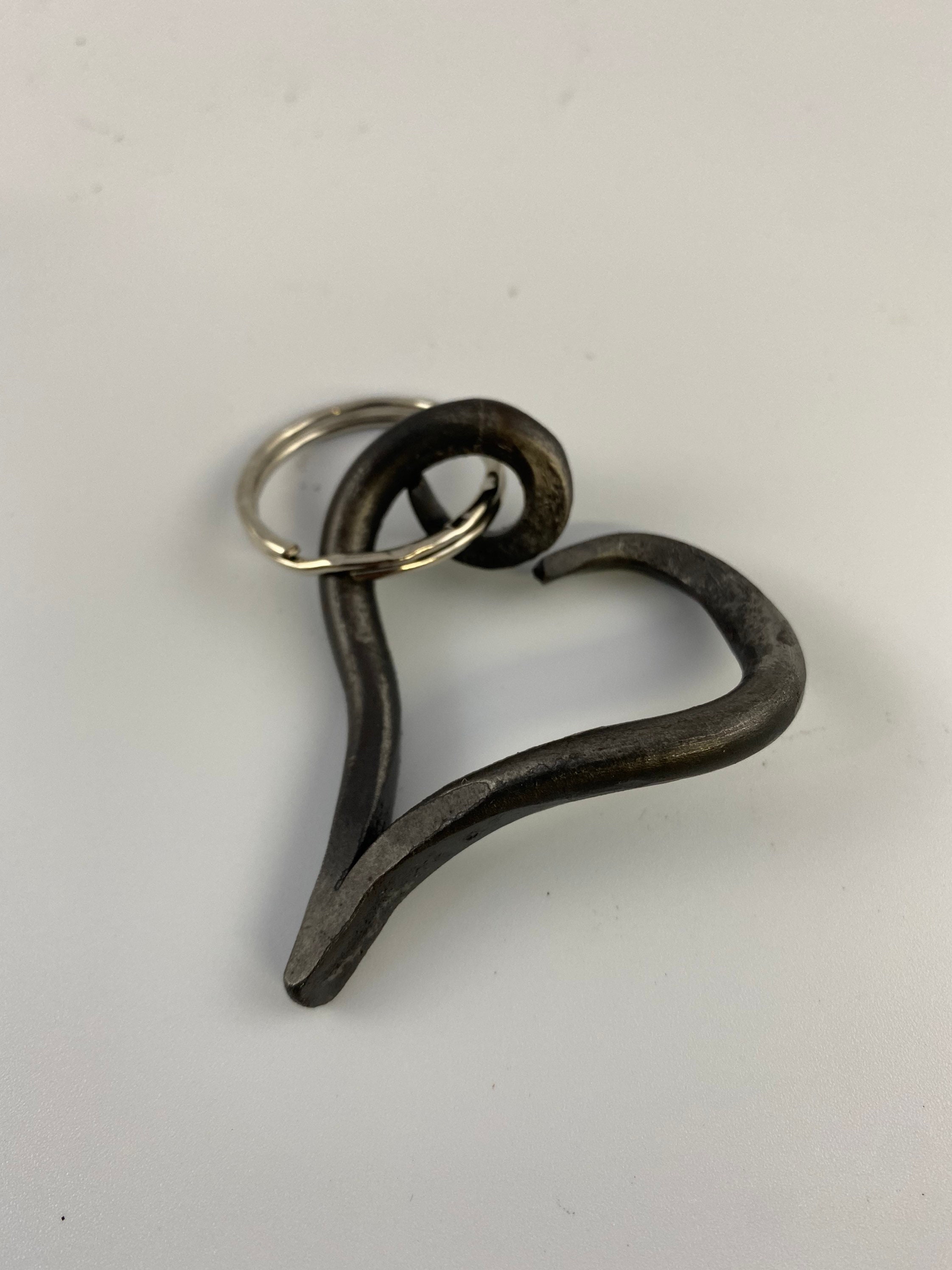 Iron Heart Keyring Hand Iron Anniversary Gift Etsy