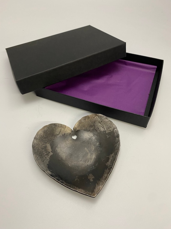 Heart Shaped Iron Ring Dish Dainty Iron Anniversary Ring Etsy