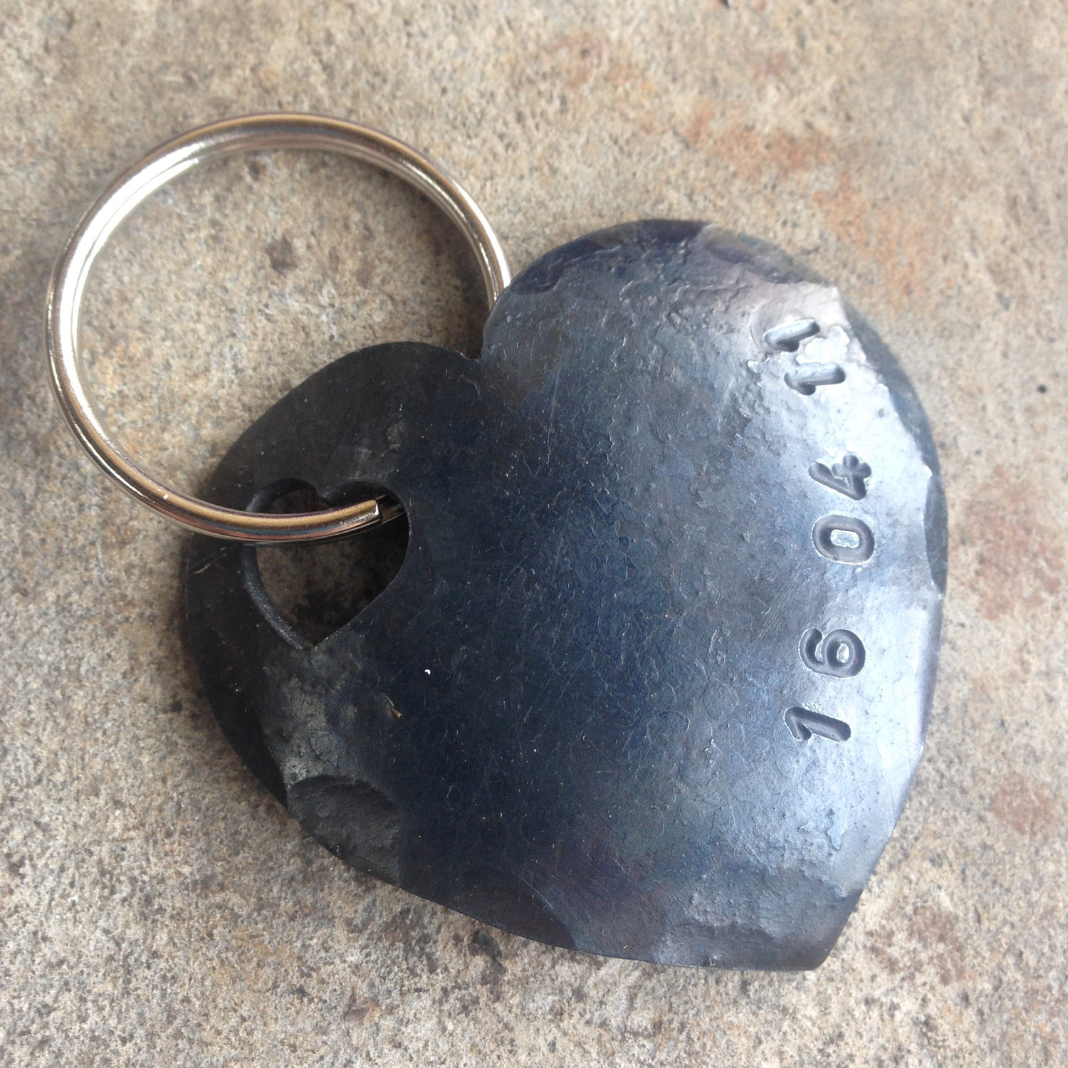 Iron Heart Keyring Keychain Can be Personalized with Names Etsy