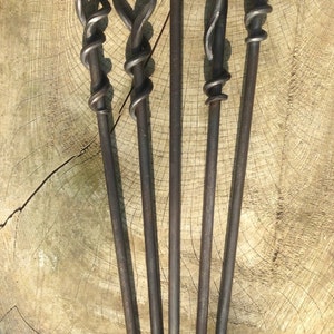 Fire Poker Loop and Twist With Log Barb, Fire Tool, Outdoor Fire Pit, BBQ, Campfire, Bonfire, Blacksmith Made in UK