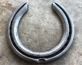 6th Wedding Anniversary, Iron Anniversary Personalized Horse Shoe Recycled Horse Shoe