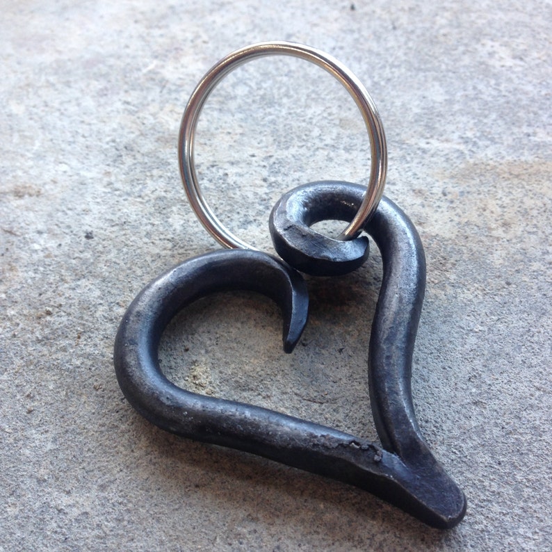 Heart Keyring Iron Keychain Personalized with Names or Etsy