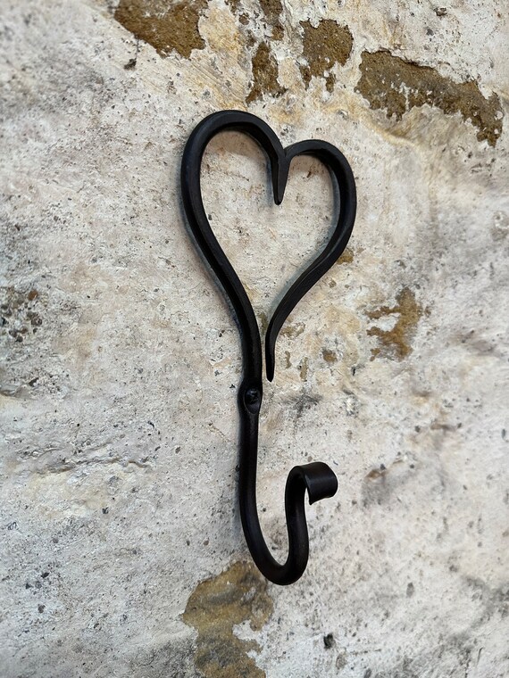 Iron Heart Hook Coat Hook Iron Hook Iron Heart 6th Anniversary Gift Blacksmith Made in Dorset Etsy