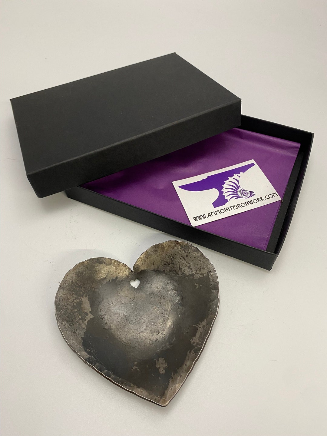 Heart Shaped Iron Ring Dish, Dainty Iron Anniversary Ring Holder Gift