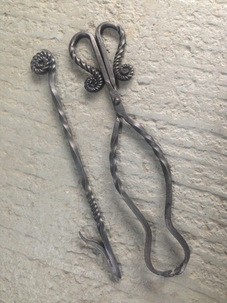 Ammonite Fire Poker and Fire Tongs Log Tongs Fire Tools for Etsy
