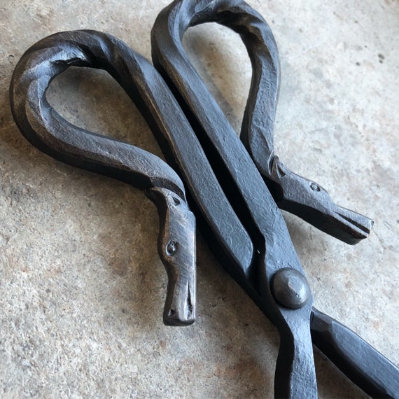 Canine Dog S Head Fire Poker And Fire Tongs Log Tongs Etsy