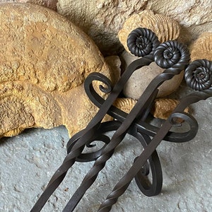 Ammonite Hearth Tidy Set Fireplace Set Fossil Themed Fire Tools