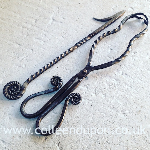 Ammonite Fire Poker And Fire Tongs Log Tongs Fire Tools For Etsy