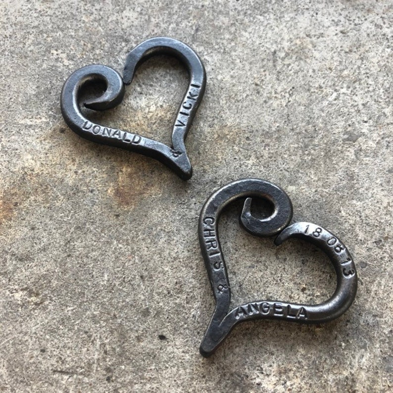 Heart Keyring Iron Keychain Personalized with Names or Etsy