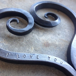 Iron Heart Trivet, 6th Anniversary, Iron Anniversary Gift, Mother's Day Gift, Ornament Wall Hanging, Personalized, Blacksmith Made