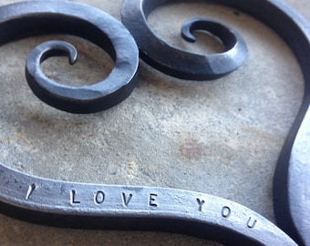 Iron Heart Trivet, 6th Anniversary, Iron Anniversary Gift, Mother's Day Gift, Ornament Wall Hanging, Personalized, Blacksmith Made