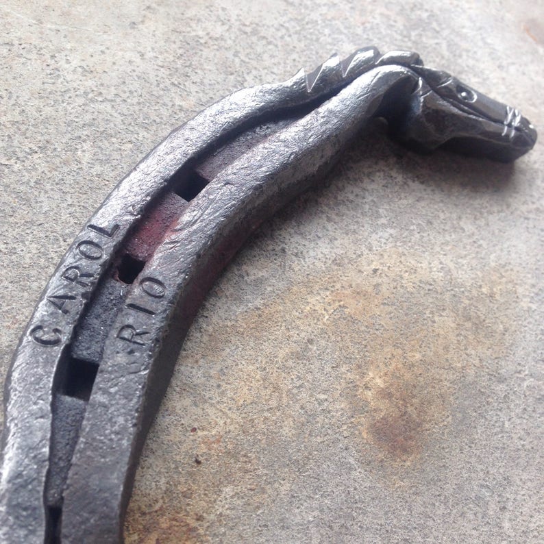 Horseshoe Horse Head Hoof Pick Blacksmith Made from Recycled Etsy