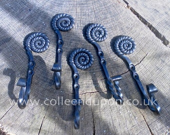 Ammonite Fossil Coat Hook Decorative and Functional Hand Forged Door Hook