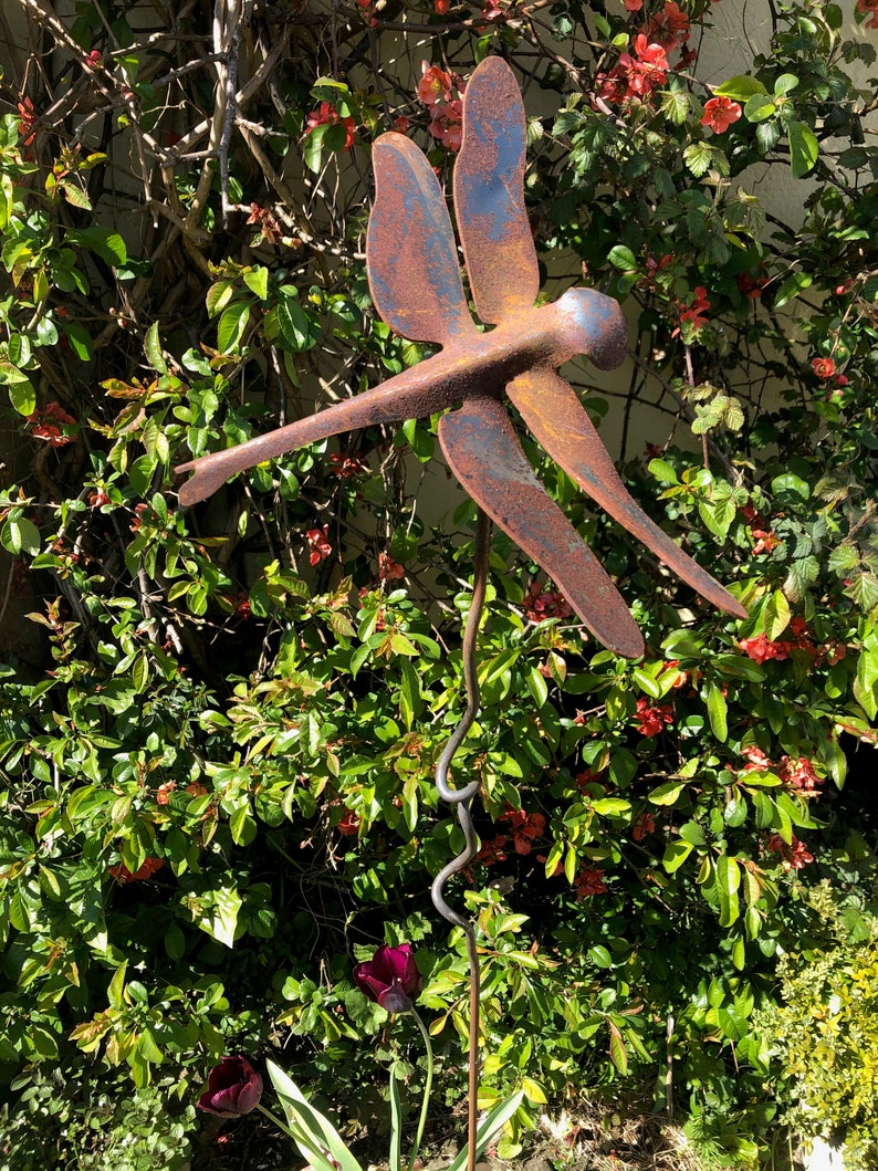 Dragonfly Garden Art Steel Dragonfly Garden Sculpture Gift Etsy UK