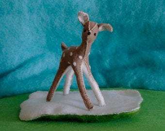 Waldorf Baby Deer "Bambi" Doll, Handmade From Natural Materials