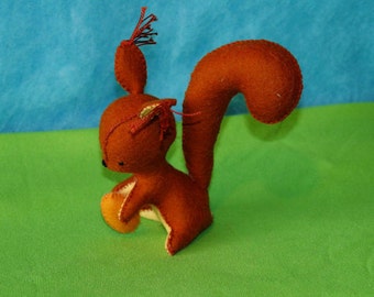 Waldorf Squirrel With A Nut Doll, Handmade From Natural Materials