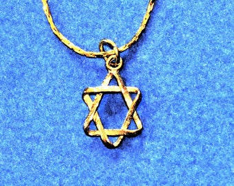 Star of David Necklace. Solid Gold Twisted Star Of David. Men&#39;s Star Of David. Women Jewish Star. Bar and Bat Mitzvah Gifts. Tiny David Star