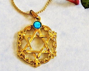 Star Of David Necklace. 14k Solid Gold Star Of David Pendant. Jewish Star Pendant. David Star From Israel. Israeli Designer. Customization.