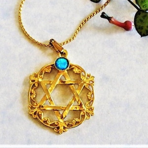 Star Of David Necklace. 14k Solid Gold Star Of David Pendant. Jewish Star Pendant. David Star From Israel. Israeli Designer. Customization.