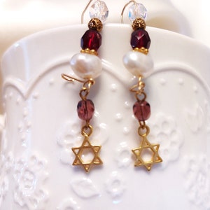 Jewish Earrings. Solid Gold Star Of David Earring. Jewish Jewelry. Jewish Star Earrings. Jewish Earring. Judaica Earrings. Made In Israel.