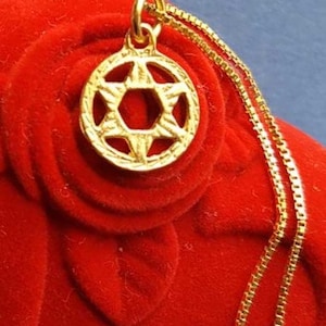 Gold Star Of David Pendant. 14k Gold David Star Necklaces. Men's Star Of David. Women Jewish Star From Israel. David Star Made In Israel.