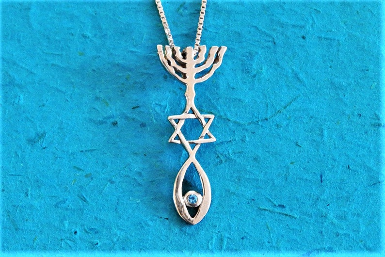 Sterling Silver Messianic Seal Pendant Necklace – Religious Spiritual Jewelry With Chain - View #5