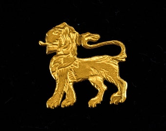 Lion Of Judah Neck Tiepin. Solid Gold. Father's Day. Lapel Pin. Israeli Designer. Judaism. Jewish Jewelry.